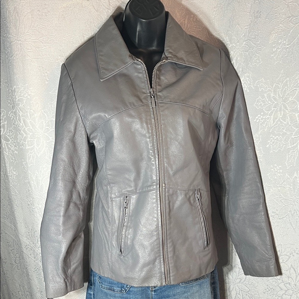 Fairweather Grey Size S Leather Jacket